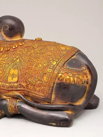 Brassaura™ Brass Nandi Statue | Height 10 Inches & Weight 10.49 kg