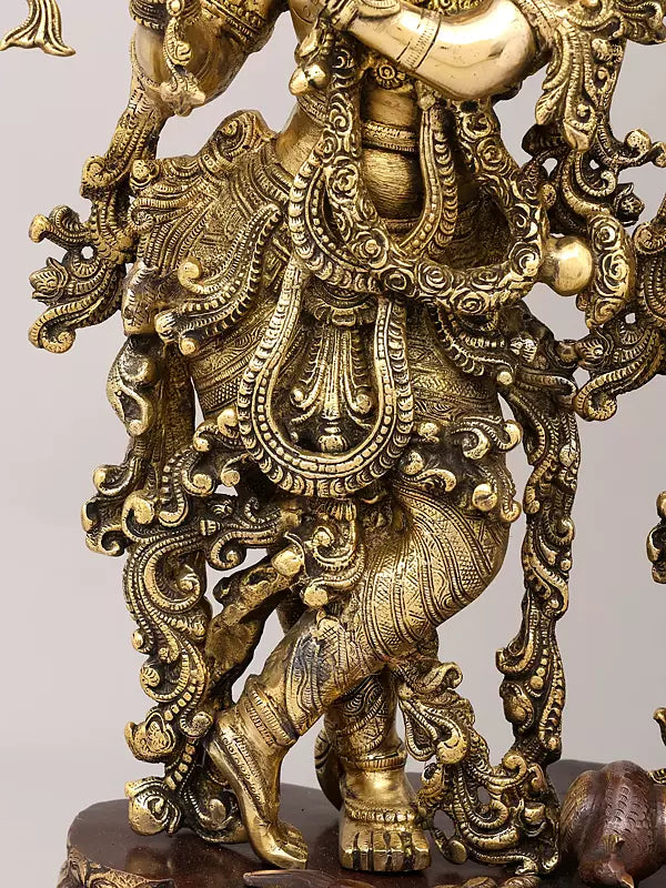 Brassaura® Brass Radha Krishna Statue | Height 27.5 Inches & Weight 37.42 kg