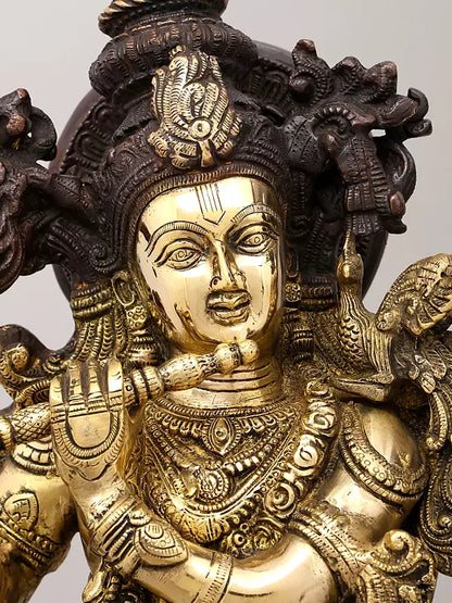Brassaura® Brass Radha Krishna Statue | Height 27.5 Inches & Weight 37.42 kg
