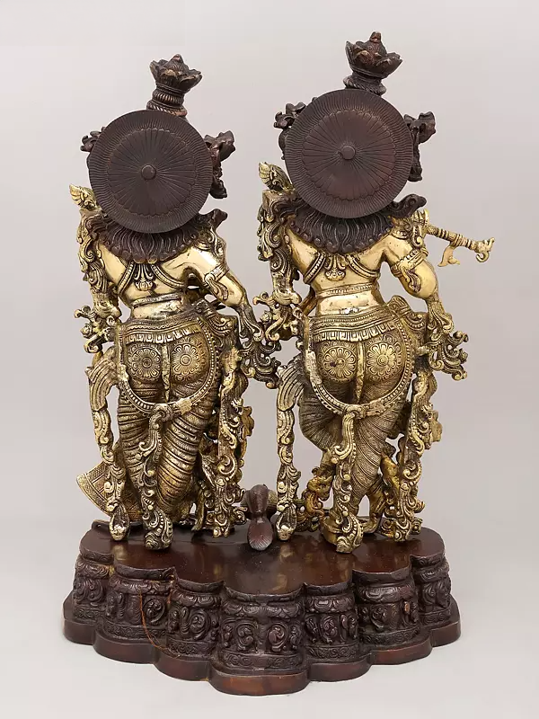 Brassaura® Brass Radha Krishna Statue | Height 27.5 Inches & Weight 37.42 kg