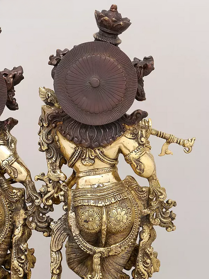 Brassaura® Brass Radha Krishna Statue | Height 27.5 Inches & Weight 37.42 kg