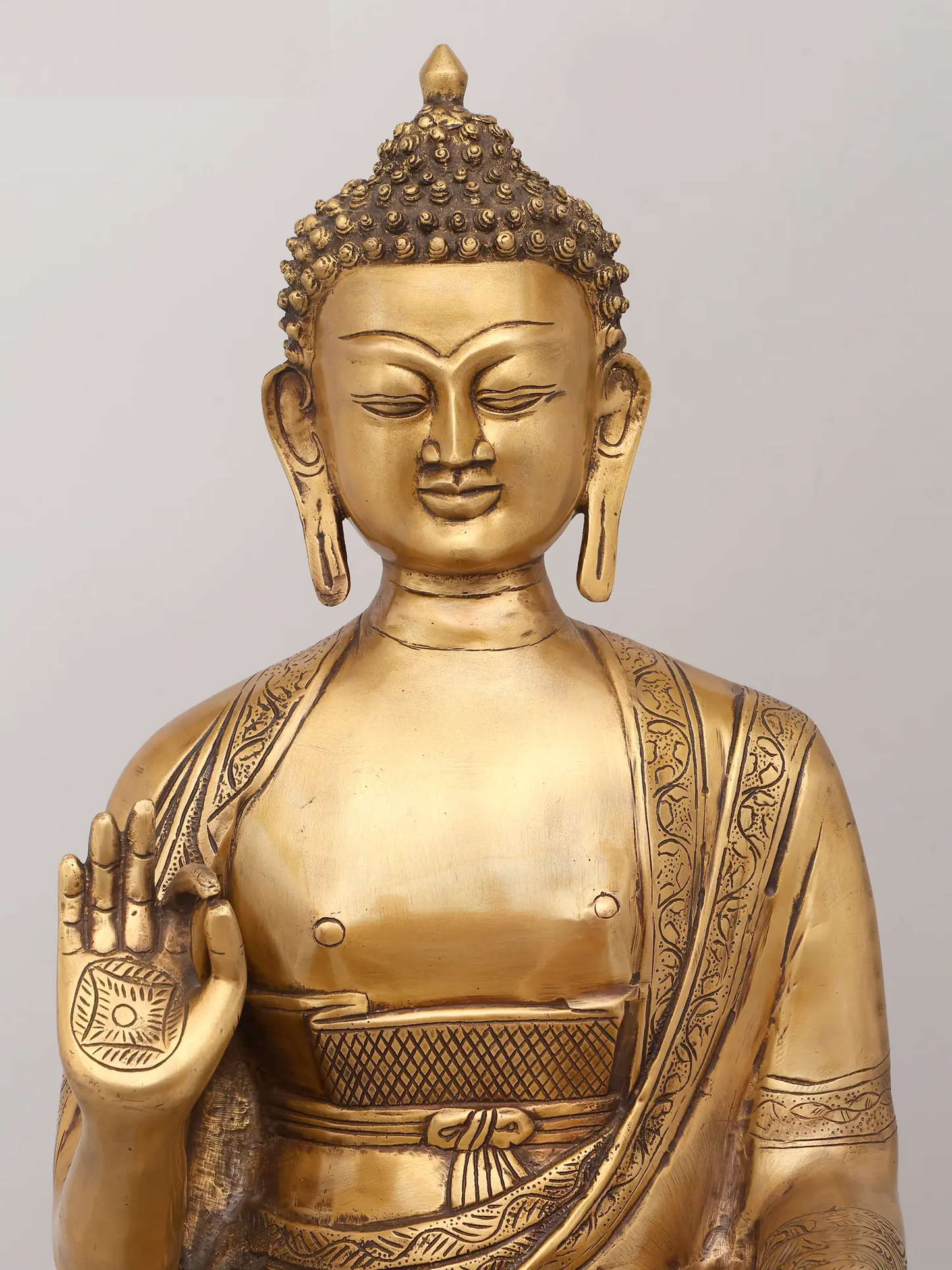 Brassaura® Standing Buddha Statue | Height 37.6 Inches & Weight 21.66 kgs