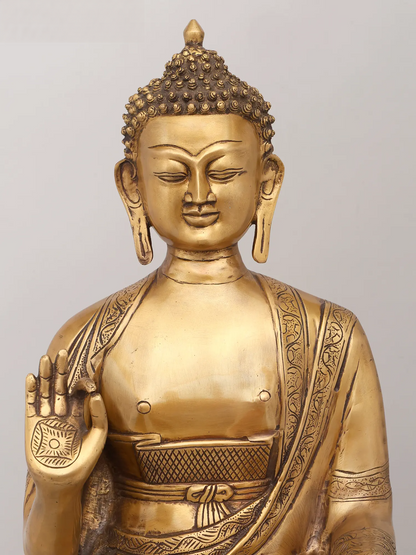 Brassaura® Standing Buddha Statue | Height 37.6 Inches & Weight 21.66 kgs