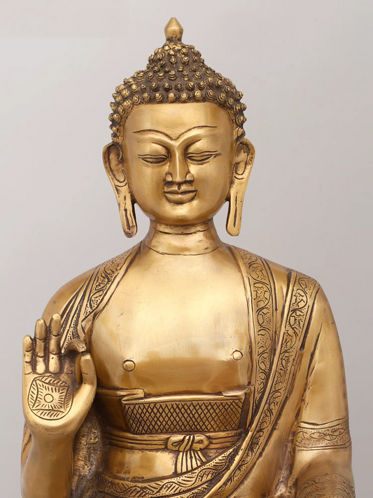 ब्रसुरा® खड़ी बुद्ध प्रतिमा | ऊंचाई 37.6 इंच और वजन 21.66 किलोग्राम