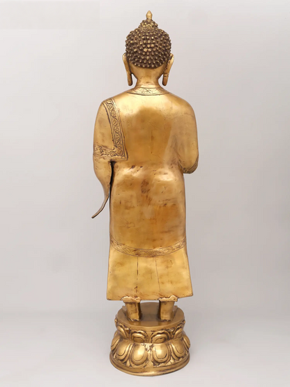Brassaura® Standing Buddha Statue | Height 37.6 Inches & Weight 21.66 kgs