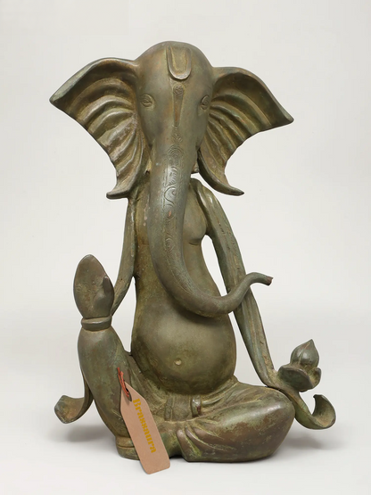 Brassaura™ Modern Brass Ganesha Statue | Height 16 Inches & Weight 9.08 kgs