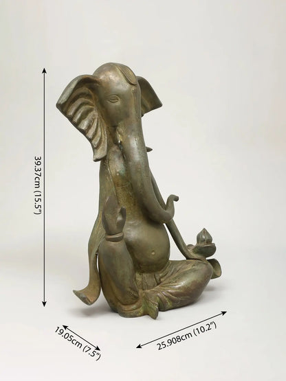 Brassaura™ Modern Brass Ganesha Statue | Height 16 Inches & Weight 9.08 kgs