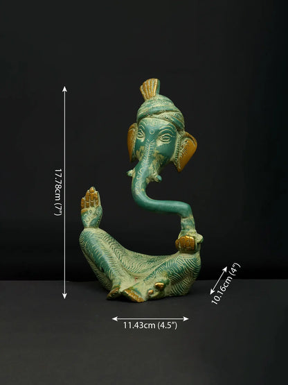 Brassaura™ Modern Brass Ganesha Statue | Height 7 Inches & Weight 1.12 kgs
