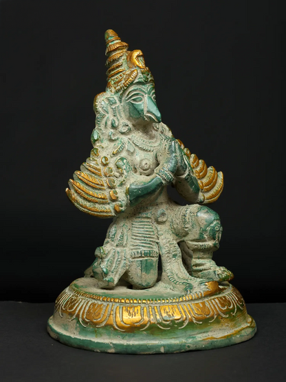 ब्रस्सौड़ा® पीतल गरुड़ मूर्ति | ऊँचाई 6 इंच और वज़न 0.90 किलो