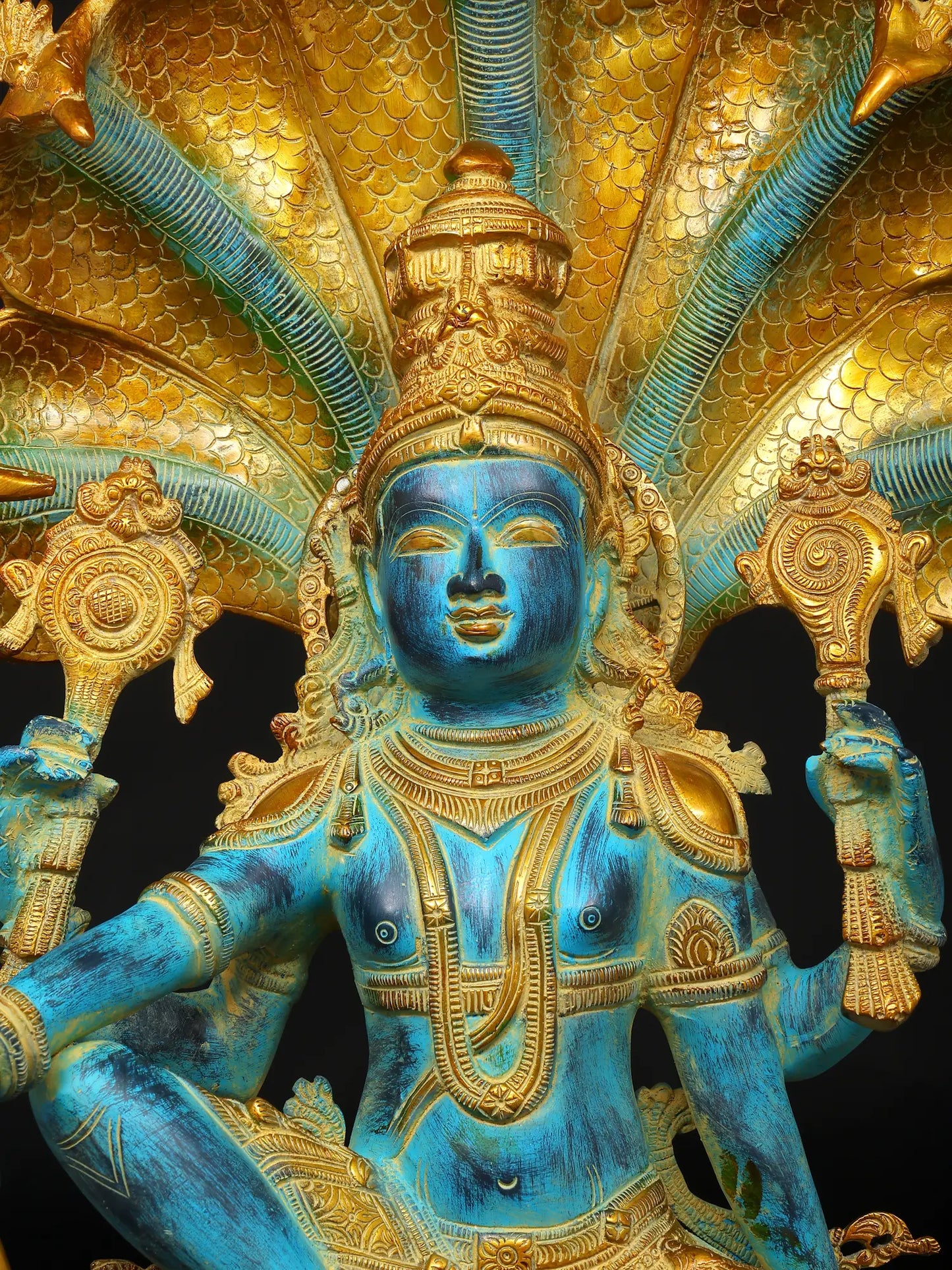 Brassaura® Brass Vishnu Statue | Height 28 Inches & Weight 25.74 kg