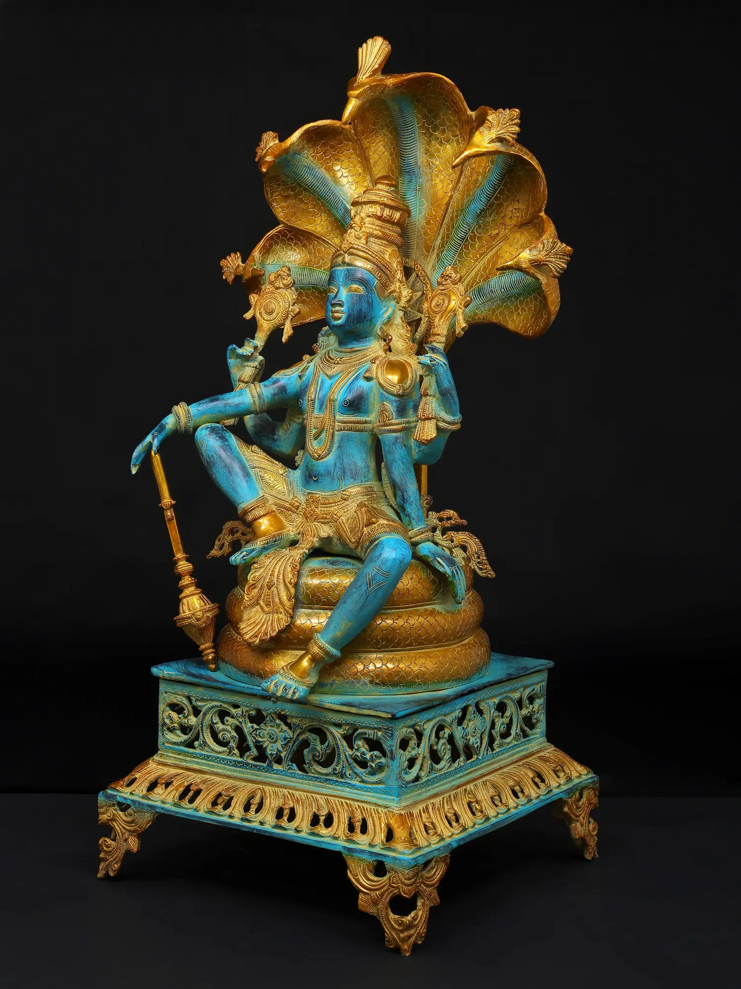 Brassaura® Brass Vishnu Statue | Height 28 Inches & Weight 25.74 kg