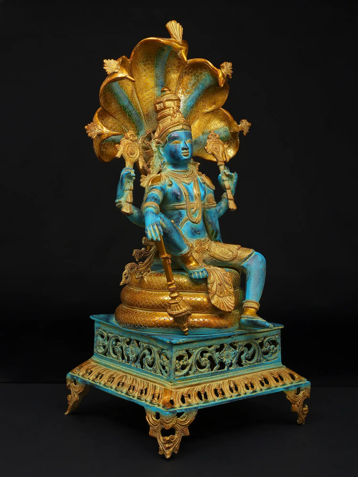 Brassaura® Brass Vishnu Statue | Height 28 Inches & Weight 25.74 kg