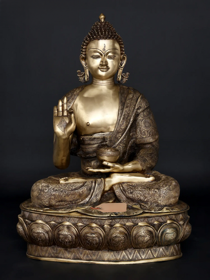 Brassaura® Brass Buddha Statue | Height 36 Inches & Weight 52.60 kgs