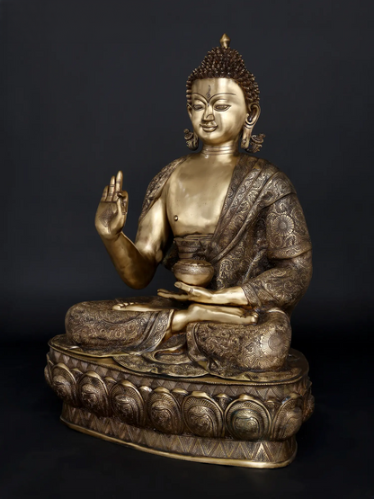 Brassaura® Brass Buddha Statue | Height 36 Inches & Weight 52.60 kgs