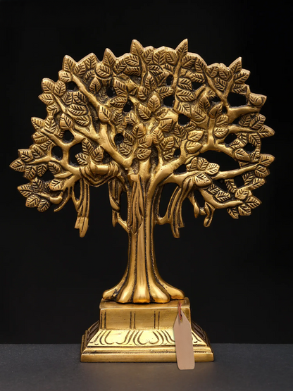 Brassaura® Brass Tree Showpiece | Height 8 Inches & Weight 0.98 kgs