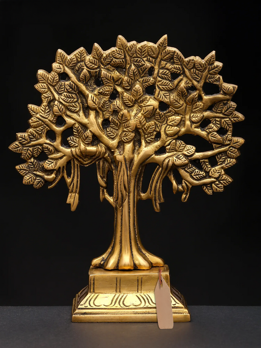 Brassaura® Brass Tree Showpiece | Height 8 Inches & Weight 0.98 kgs