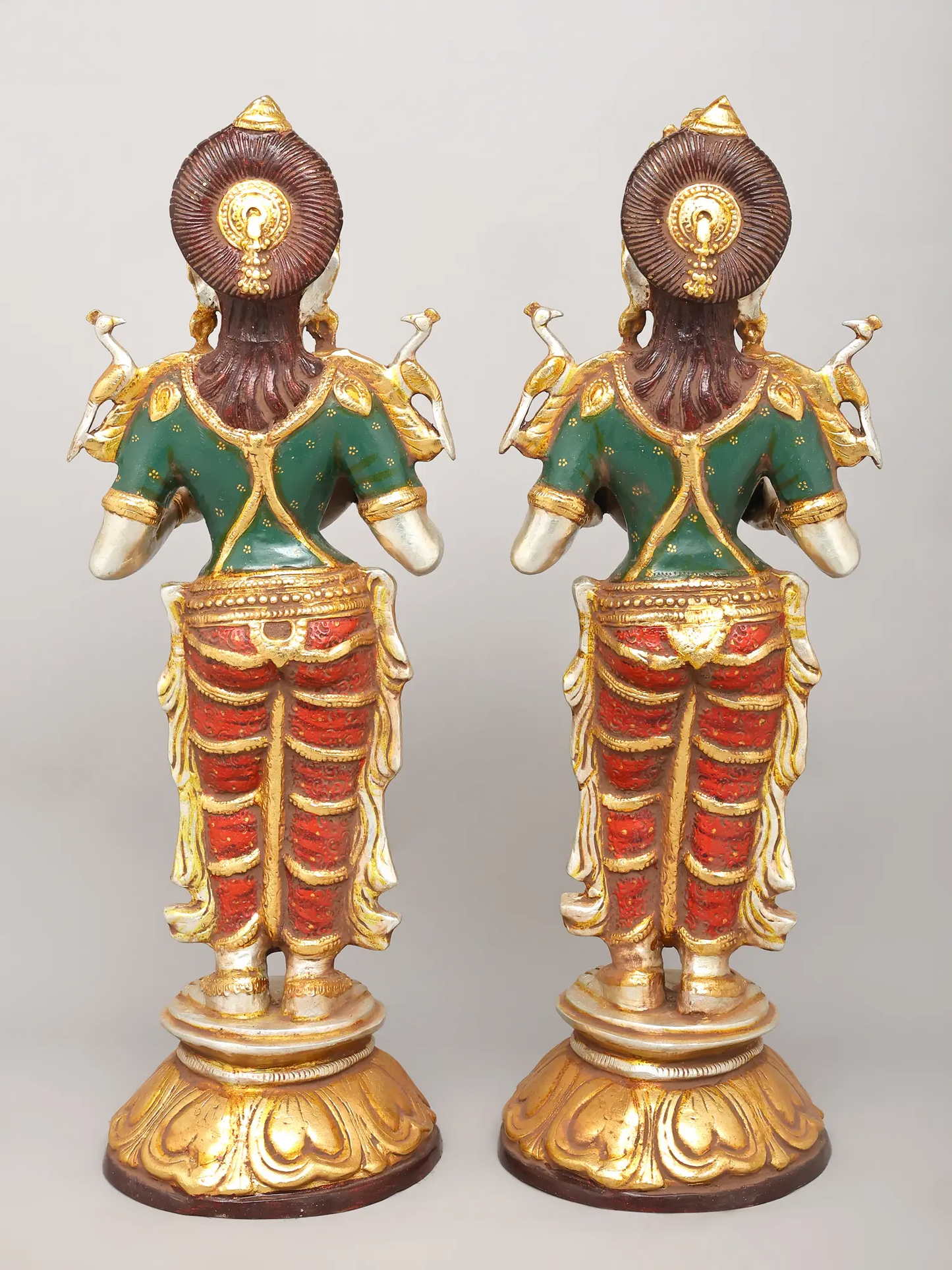 Brassaura® Deep Lakshmi Pair | Brass with Handcrafted Detailing | Height 28.5 Inches & Weight 31.34 kgs