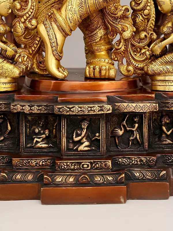 Brassaura® Brass Cow Krishna Statue | Height 28 Inches & Weight 35.20 kg