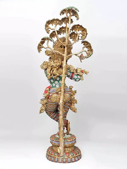 Brassaura® Krishna Stone Work Statue | Height 58 Inches & Weight 80.55 kg