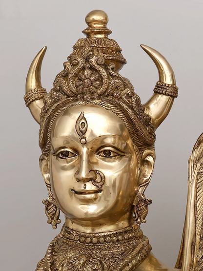 Brassaura™ दिव्य कामधेनु | पीतल में पवित्र मनोकामना पूर्ण करने वाली गाय | ऊंचाई 46 इंच और वजन 140 किलोग्राम