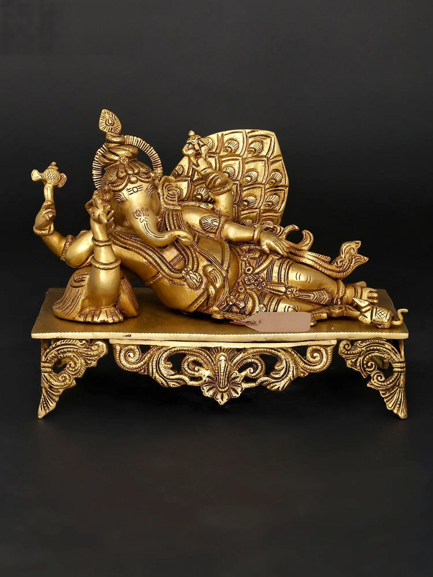 Brassaura™ Pure Brass Ganesha Idol for Home Temple Decor | 8.5 Inches Height | 5.80 kgs