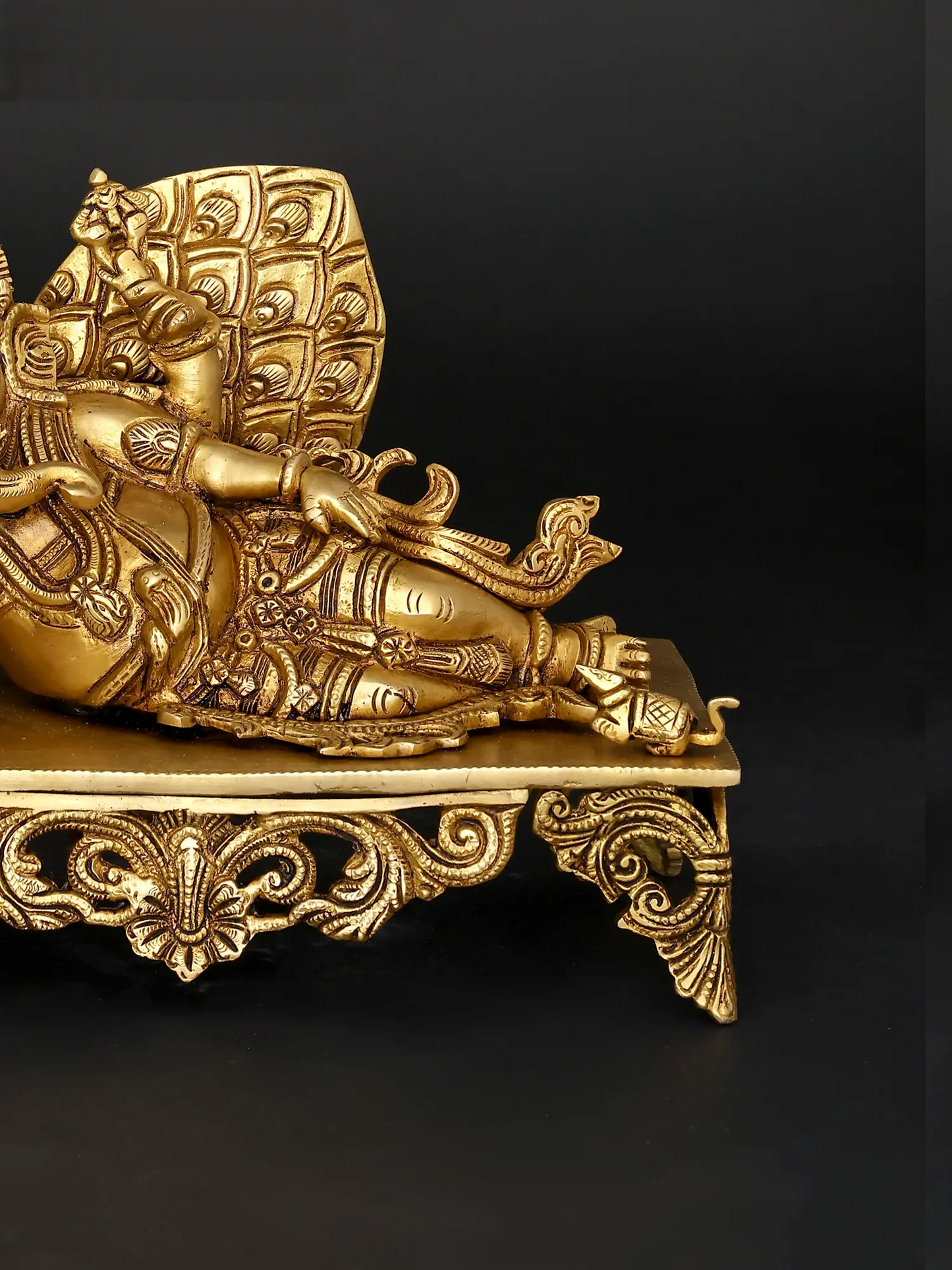 Brassaura™ Pure Brass Ganesha Idol for Home Temple Decor | 8.5 Inches Height | 5.80 kgs