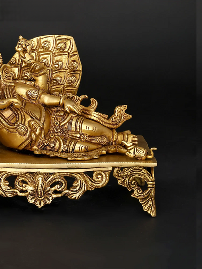 Brassaura™ Pure Brass Ganesha Idol for Home Temple Decor | 8.5 Inches Height | 5.80 kgs