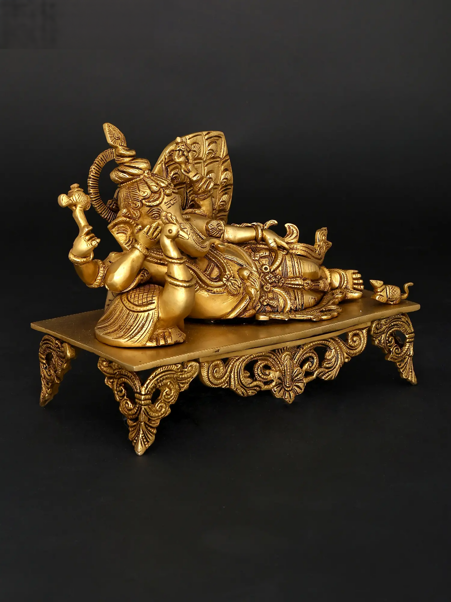 Brassaura™ Pure Brass Ganesha Idol for Home Temple Decor | 8.5 Inches Height | 5.80 kgs