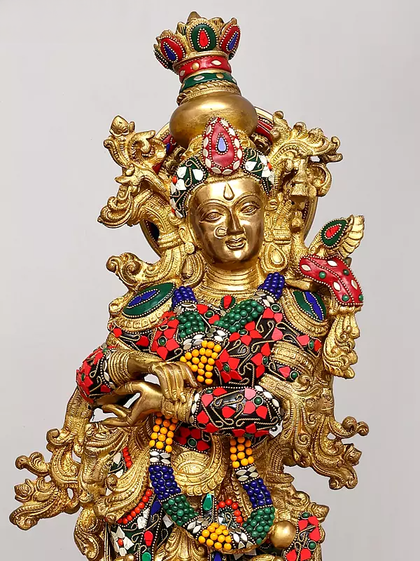 Brassaura® Brass Radha Krishna Statue | Height 29 Inches & Weight 41.80 kg