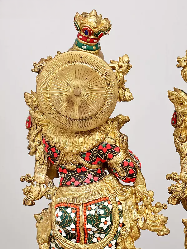 Brassaura® Brass Radha Krishna Statue | Height 29 Inches & Weight 41.80 kg