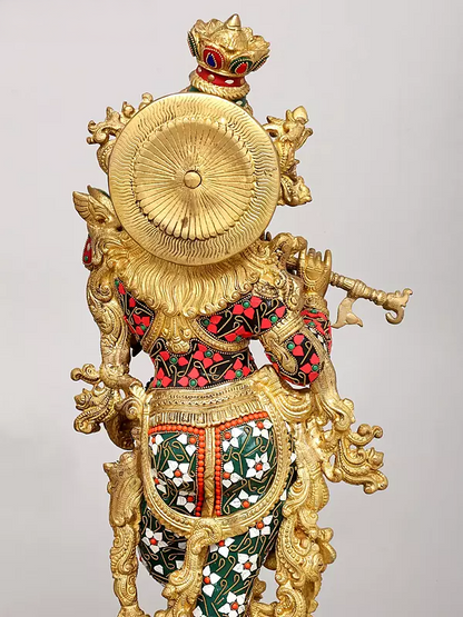 Brassaura® Brass Radha Krishna Statue | Height 29 Inches & Weight 41.80 kg