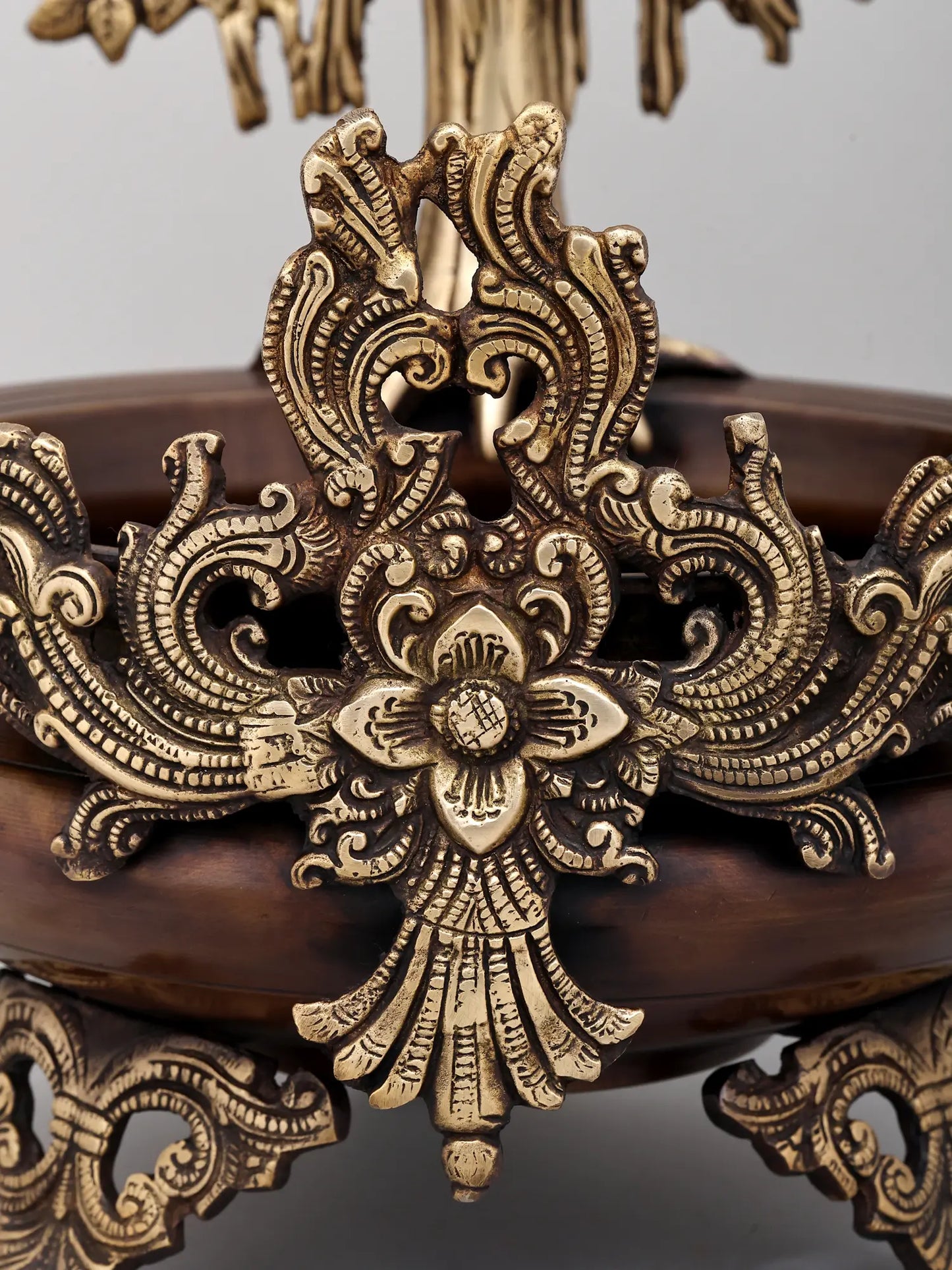 Brassaura® Decorative Brass Urli with Tree of Life | Height 14 Inches & Weight 5.42 kgs