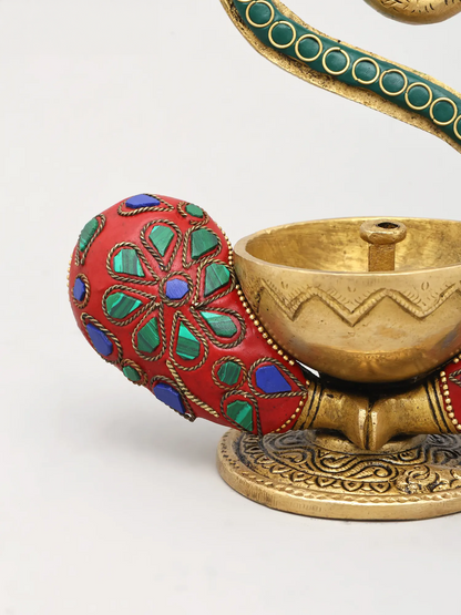 Brassaura™ Brass Diya Stand | Height 9 Inches & Weight 1.27 kgs