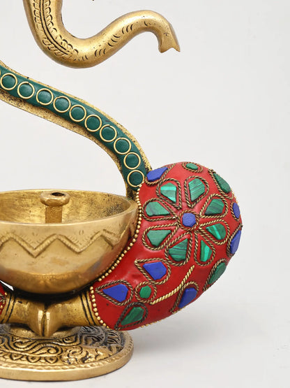 Brassaura™ Brass Diya Stand | Height 9 Inches & Weight 1.27 kgs