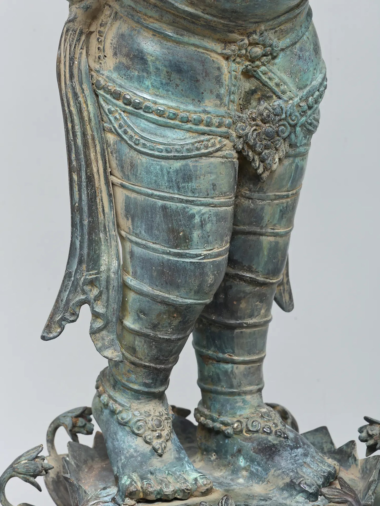Large Standing Lord Ganesha on Lotus Pedestal | Brass Statue 41" Inch