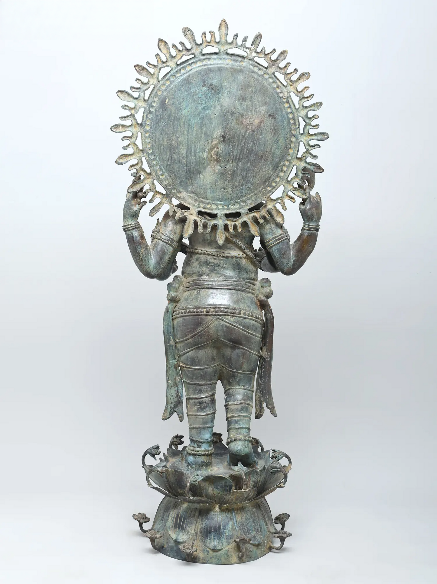 Large Standing Lord Ganesha on Lotus Pedestal | Brass Statue 41" Inch