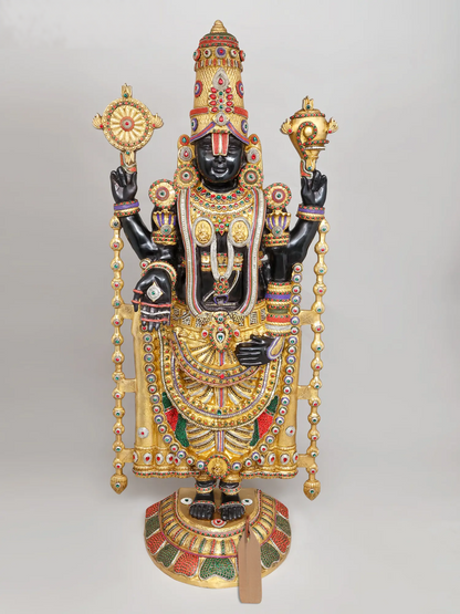 Brassaura® Brass Venkateswara Statue | Height 67 Inches & Weight 106 kg