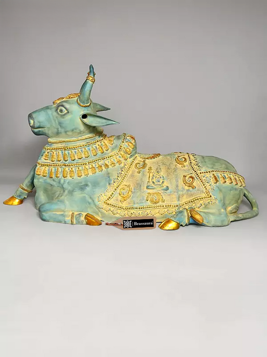 Brassaura™ Brass Big Nandi Statue | Height 44 Inches & Weight 140 kg