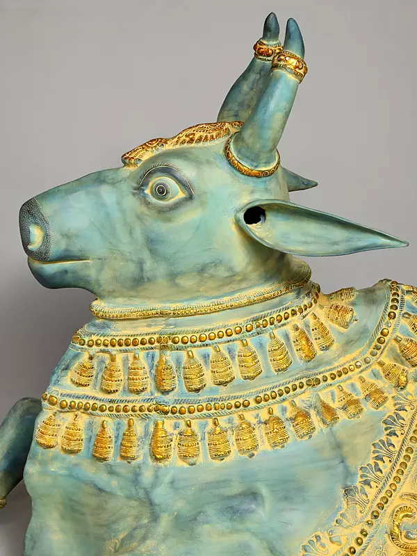 Brassaura™ Brass Big Nandi Statue | Height 44 Inches & Weight 140 kg