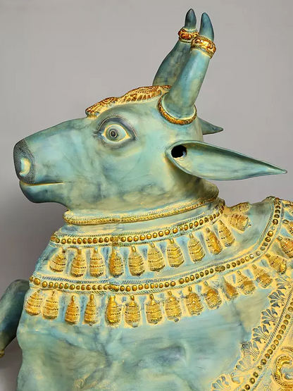 Brassaura™ Brass Big Nandi Statue | Height 44 Inches & Weight 140 kg
