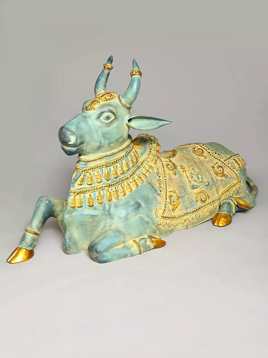 Brassaura™ Brass Big Nandi Statue | Height 44 Inches & Weight 140 kg