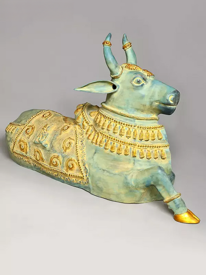 Brassaura™ Brass Big Nandi Statue | Height 44 Inches & Weight 140 kg