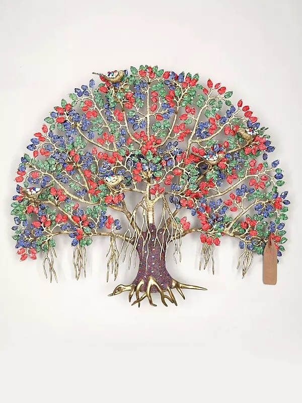 Brassaura™ Brass Kalpvriksh Tree with Inlay Work | Height 30 Inches & Weight 13.92 kg