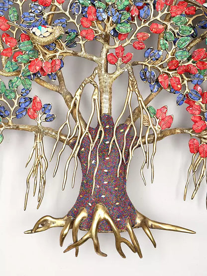 Brassaura™ Brass Kalpvriksh Tree with Inlay Work | Height 30 Inches & Weight 13.92 kg