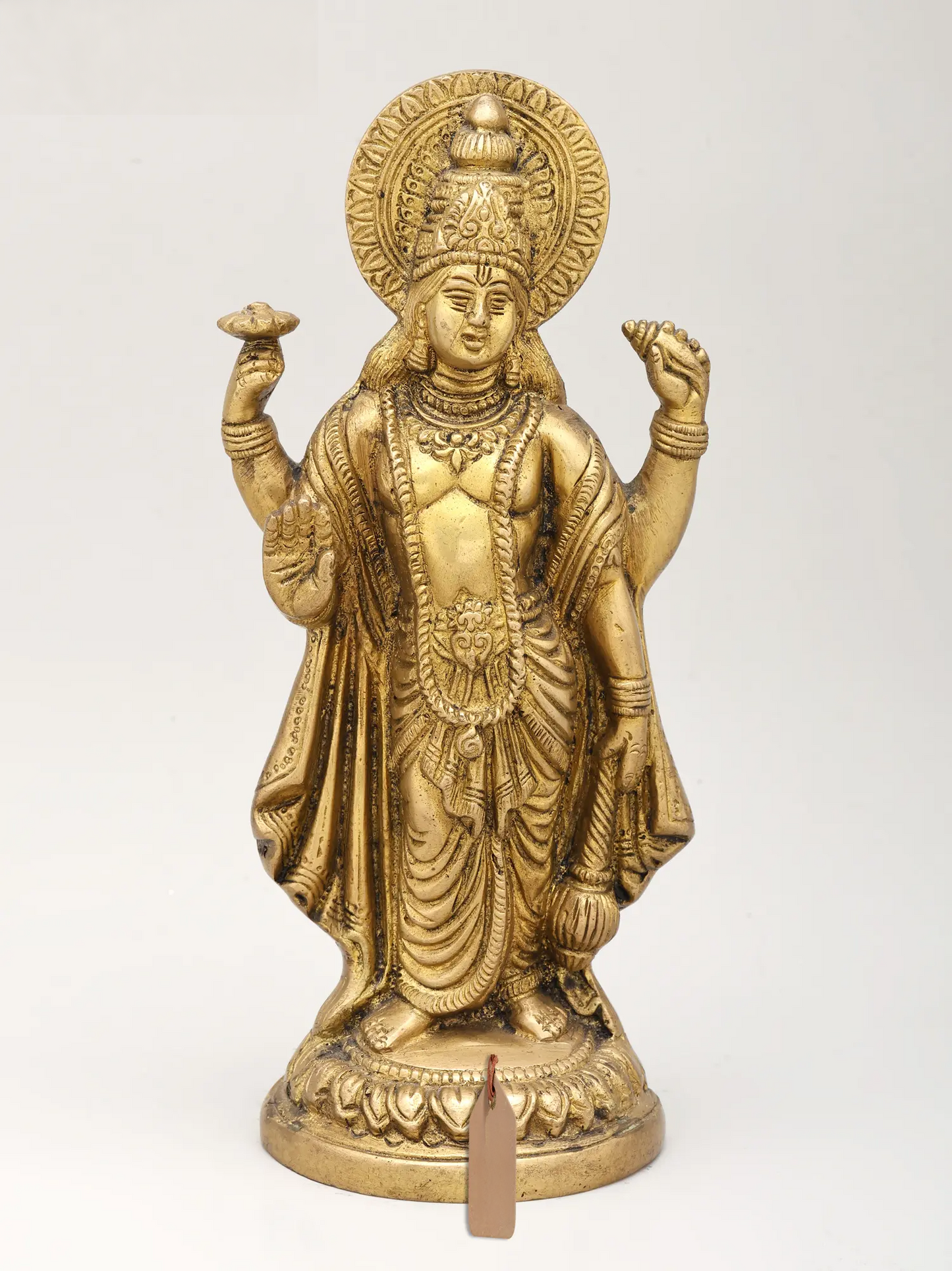 Brassaura® Brass Vishnu Statue | Height 9 Inches & Weight 2.01 kg