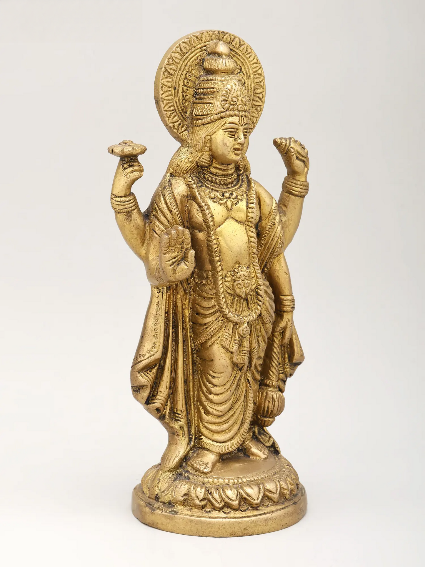 Brassaura® Brass Vishnu Statue | Height 9 Inches & Weight 2.01 kg