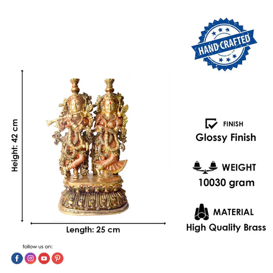 Brassaura® Brass Radha Krishna Idol | Height 21 Inches
