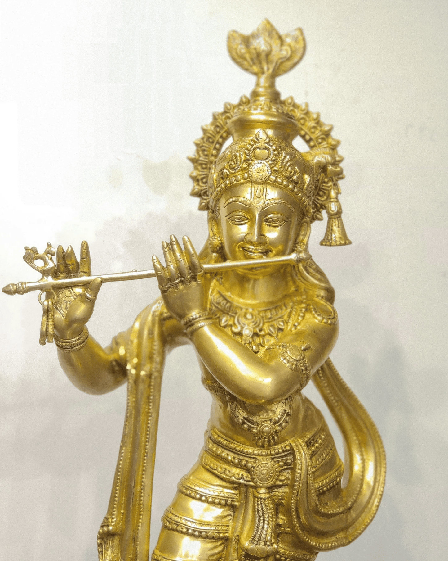 Brassaura™ Large Lord Krishna Brass Statue | Matte Finish | Height 36 Inches & Weight 26 Kgs