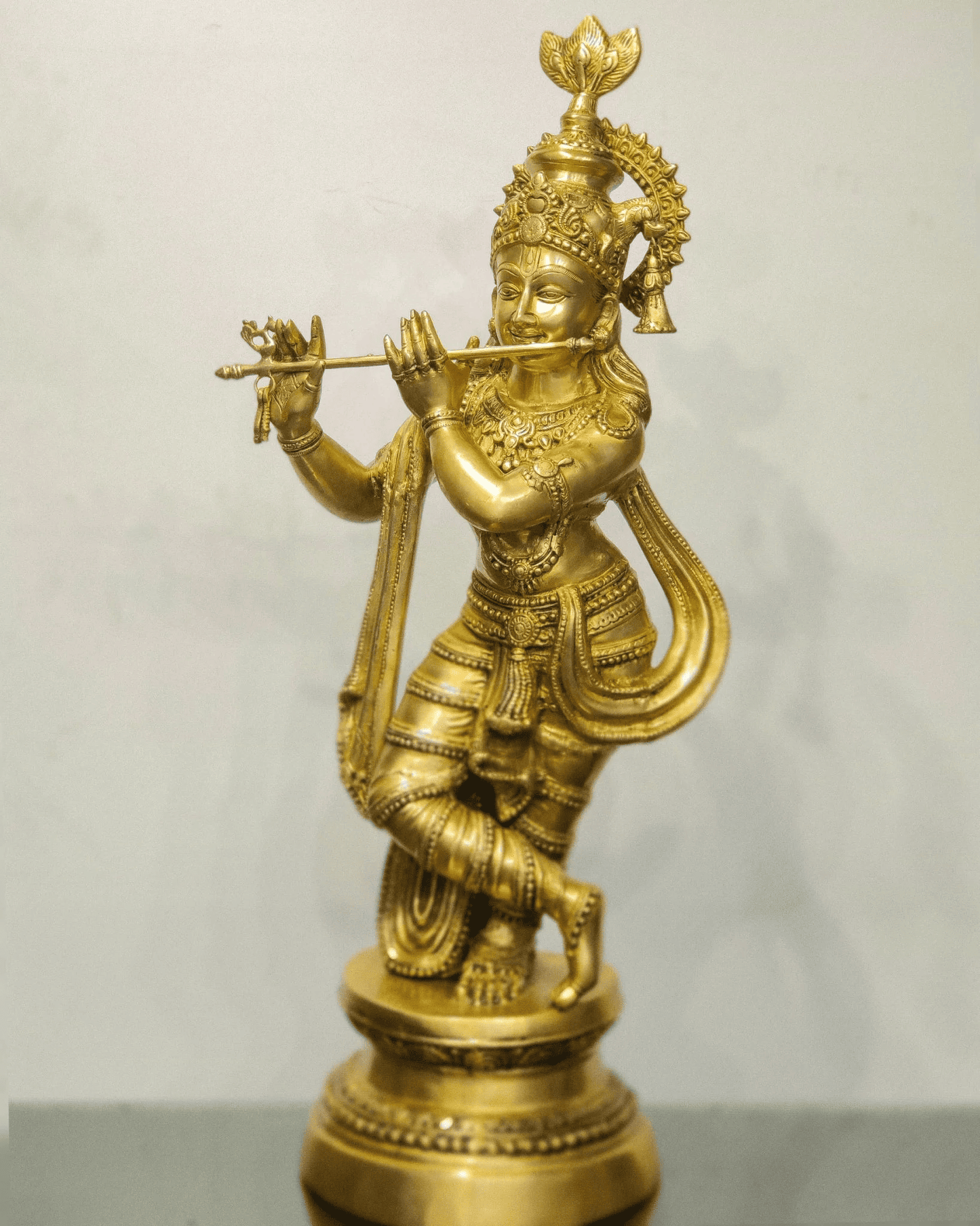 Brassaura™ Large Lord Krishna Brass Statue | Matte Finish | Height 36 Inches & Weight 26 Kgs