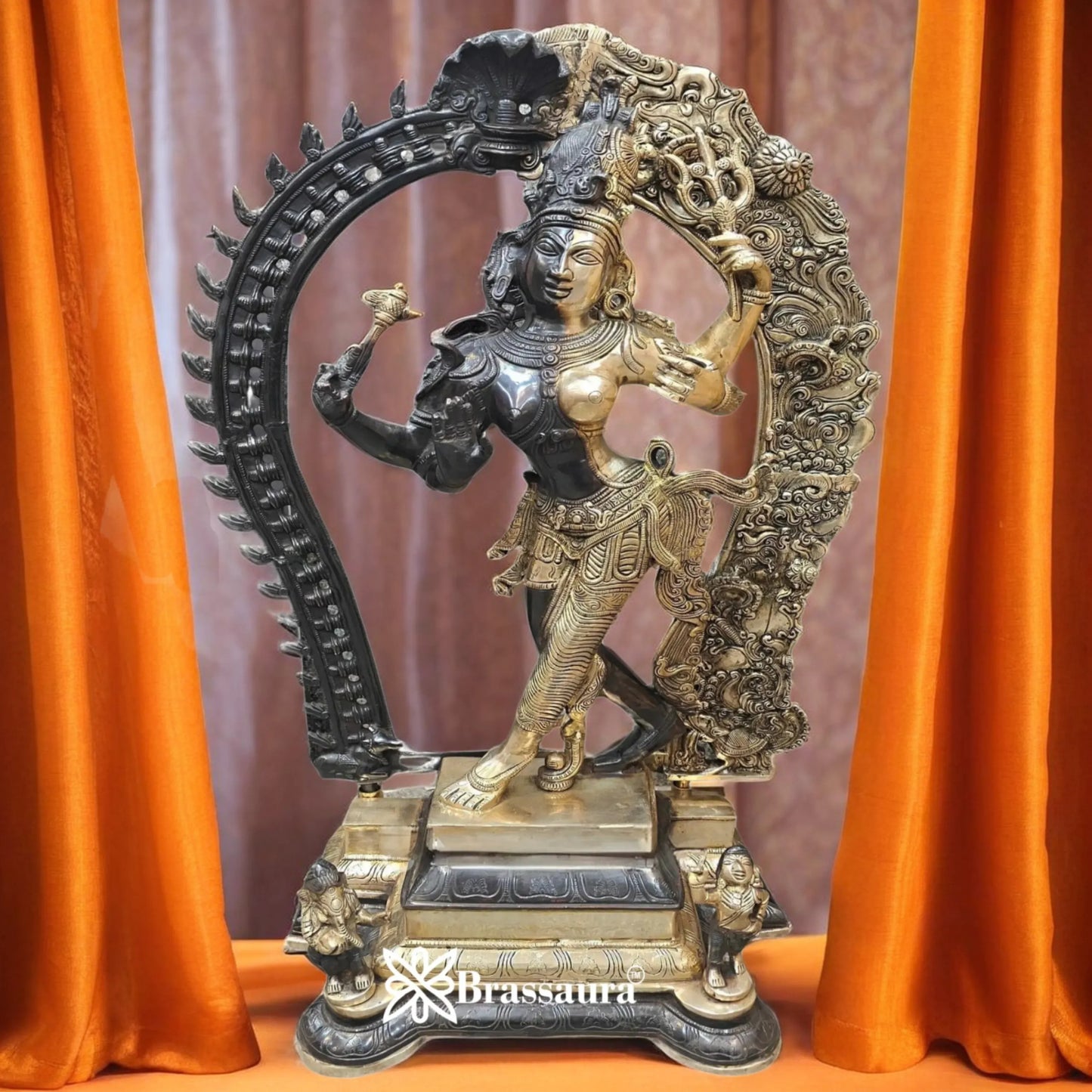 Brass Dual Color Aardhnareshwar Statue Weight 25 kg & Height 29 Inch